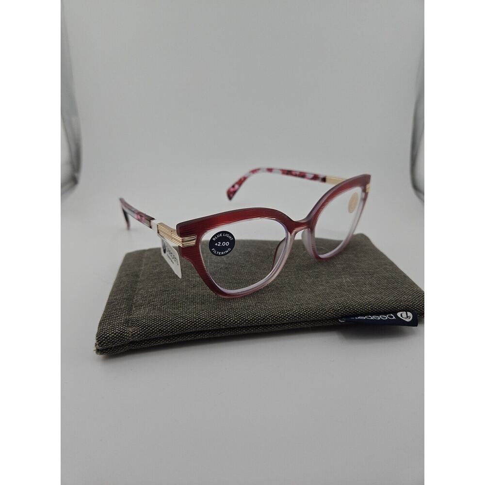 Peepers Marquee 2.00 with Blue Light Filtering Brand New Red Spice Quartz
